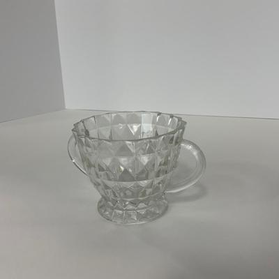 -187- GLASSWARE | Windsor Diamond Jeanette Glass Co. | Creamer, Sugar, & Butter Dish