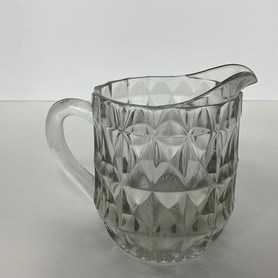 -187- GLASSWARE | Windsor Diamond Jeanette Glass Co. | Creamer, Sugar, & Butter Dish