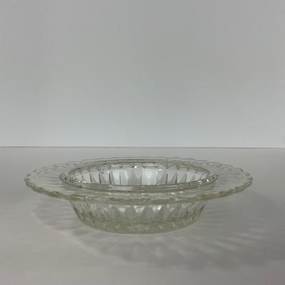-187- GLASSWARE | Windsor Diamond Jeanette Glass Co. | Creamer, Sugar, & Butter Dish