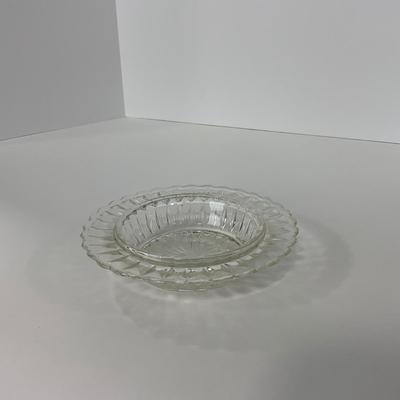 -187- GLASSWARE | Windsor Diamond Jeanette Glass Co. | Creamer, Sugar, & Butter Dish