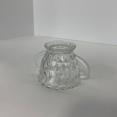 -187- GLASSWARE | Windsor Diamond Jeanette Glass Co. | Creamer, Sugar, & Butter Dish