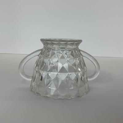-187- GLASSWARE | Windsor Diamond Jeanette Glass Co. | Creamer, Sugar, & Butter Dish