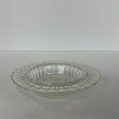 -187- GLASSWARE | Windsor Diamond Jeanette Glass Co. | Creamer, Sugar, & Butter Dish