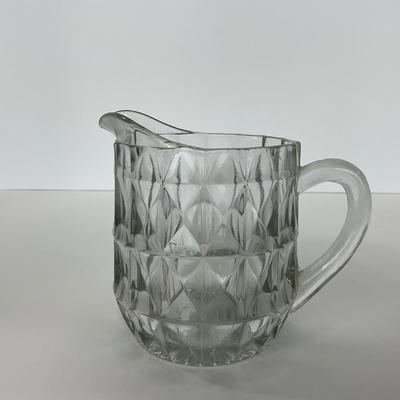 -187- GLASSWARE | Windsor Diamond Jeanette Glass Co. | Creamer, Sugar, & Butter Dish