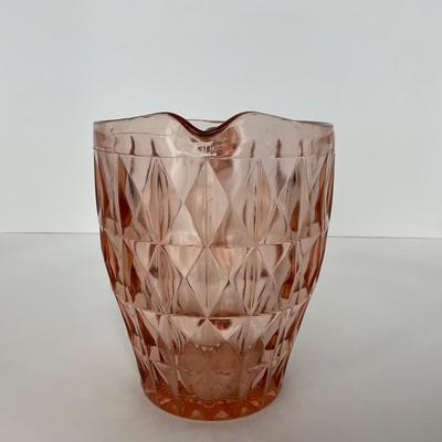 -188- GLASSWARE | Pink Windsor Diamond Jeanette Glass Co. | Pitcher