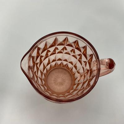 -188- GLASSWARE | Pink Windsor Diamond Jeanette Glass Co. | Pitcher