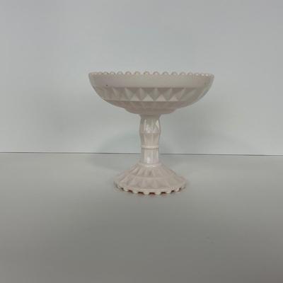 -193- GLASSWARE | Shell Pink Windsor Diamond Jeanette Glass Co. | Compote