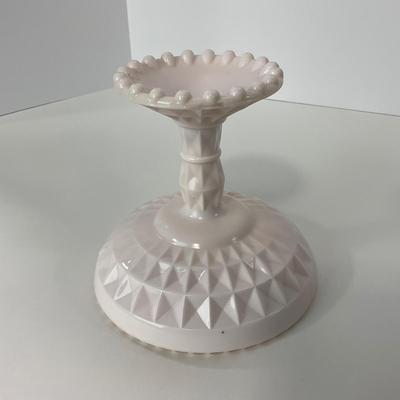 -193- GLASSWARE | Shell Pink Windsor Diamond Jeanette Glass Co. | Compote