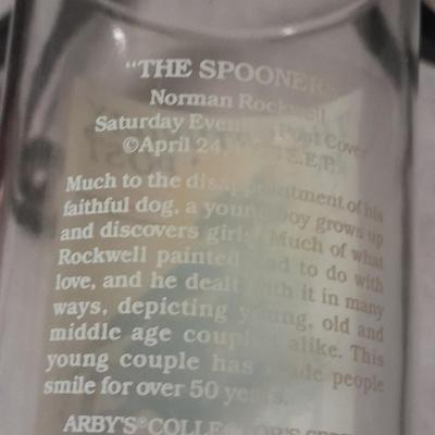 Pair of The Saturday Evening Post drinking glasses "The Spooner" and "The Champ" > basement storage room
