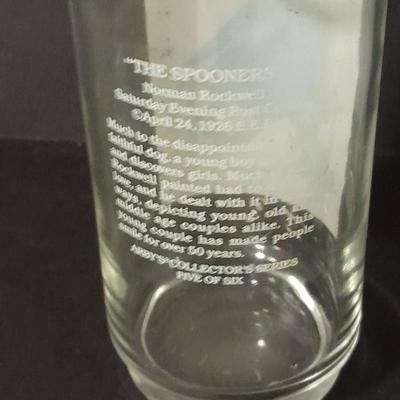 Pair of The Saturday Evening Post drinking glasses "The Spooner" and "The Champ" > basement storage room