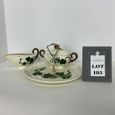 -195- DISHES | Ivy Metlox Poppytrail | Tray, Creamer & Lidded Sugar