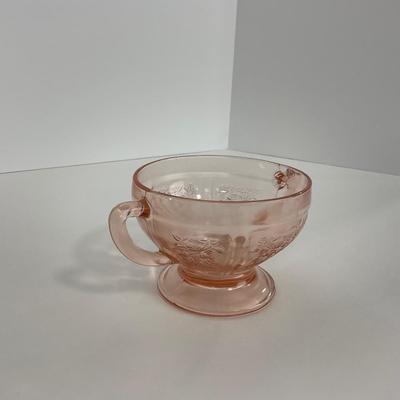 -196- GLASSWARE | Sharon Cabbage Rose Federal Glass Co. | Sugar & Dish
