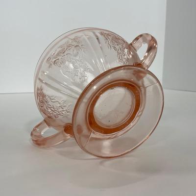 -196- GLASSWARE | Sharon Cabbage Rose Federal Glass Co. | Sugar & Dish