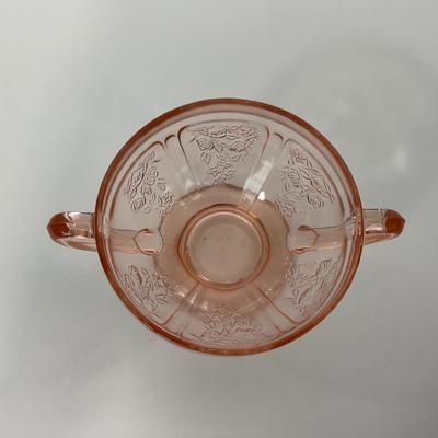 -196- GLASSWARE | Sharon Cabbage Rose Federal Glass Co. | Sugar & Dish