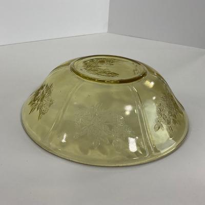 -197- GLASSWARE | Yellow Sharon Cabbage Rose Federal Glass Co. | Bowl & Platter