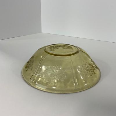 -197- GLASSWARE | Yellow Sharon Cabbage Rose Federal Glass Co. | Bowl & Platter