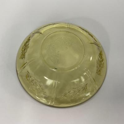 -197- GLASSWARE | Yellow Sharon Cabbage Rose Federal Glass Co. | Bowl & Platter