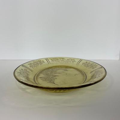 -197- GLASSWARE | Yellow Sharon Cabbage Rose Federal Glass Co. | Bowl & Platter