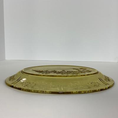 -197- GLASSWARE | Yellow Sharon Cabbage Rose Federal Glass Co. | Bowl & Platter