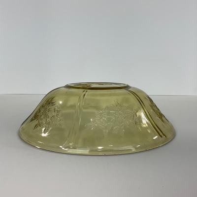 -197- GLASSWARE | Yellow Sharon Cabbage Rose Federal Glass Co. | Bowl & Platter