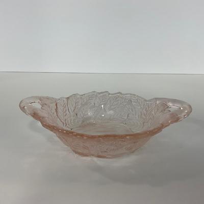 -201- GLASSWARE | Pink Avocado Sweet Pear Indiana Glass Co. | Olive Dish
