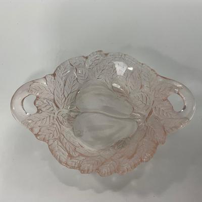 -201- GLASSWARE | Pink Avocado Sweet Pear Indiana Glass Co. | Olive Dish
