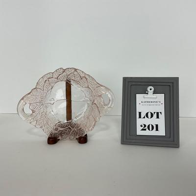 -201- GLASSWARE | Pink Avocado Sweet Pear Indiana Glass Co. | Olive Dish