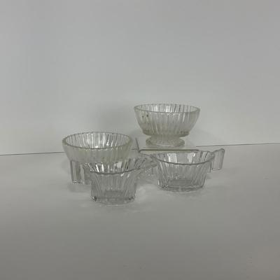 -203- GLASSWARE | Heisey Glass Creamer & Sugar | Queen Mary  Glass Sherbets