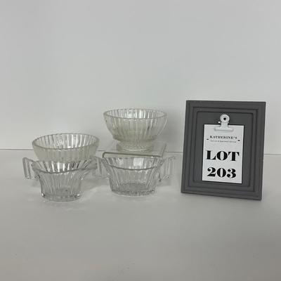 -203- GLASSWARE | Heisey Glass Creamer & Sugar | Queen Mary  Glass Sherbets