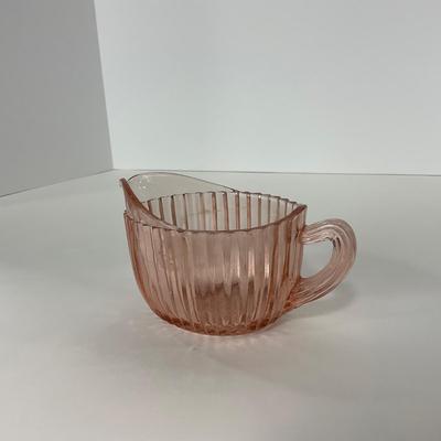 -204- GLASSWARE | Pink Anchor Hocking Queen Mary | Creamers