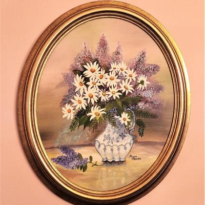 Lot #117  Acrylic on Canvas Original Painting - Wisteria/Daisies