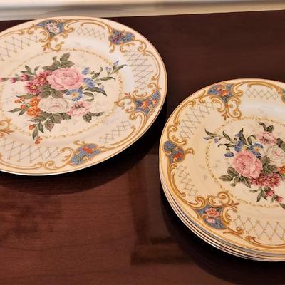 Lot #120  ANDREA Dessert Set - Cake Plate & Saucers
