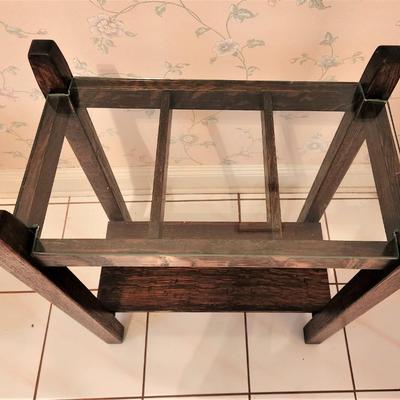 Lot #129  Vintage Solid Oak Mission Style Umbrella/Cane Stand