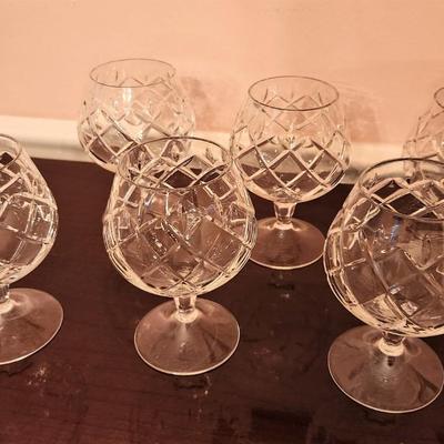Lot #130  Lot of 6 Crystal Brandy Snifters