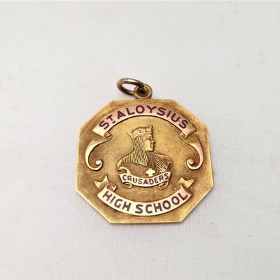 Lot #131  10kt Gold Perfect Attendance Award - St. Aloysius 1947-1951