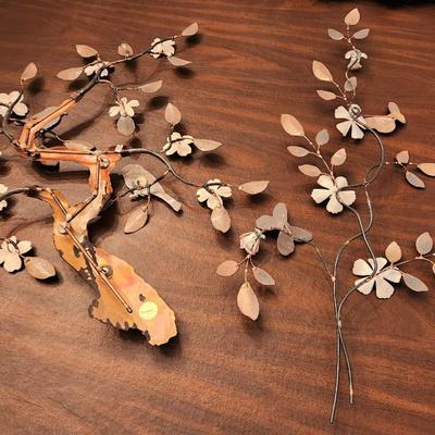 Lot #132  Nice Pair MidCentury BOVANO Enamel on Copper Wall hangings