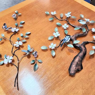 Lot #132  Nice Pair MidCentury BOVANO Enamel on Copper Wall hangings