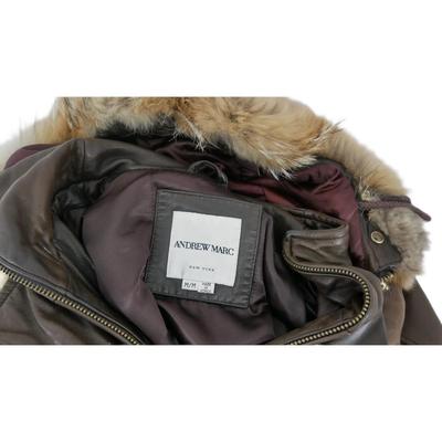 Andrew Marc Leather and Coyote Fur Jacket