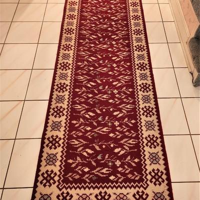 Lot #135 Cream/Red Needlepoint style Runner/Rug