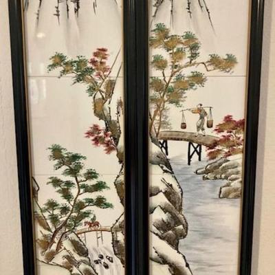 Asian Painting On Tile