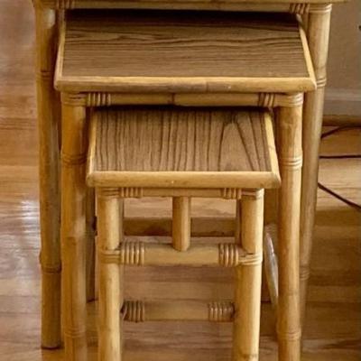 Three Bamboo Nesting Tables