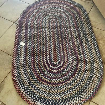 Vintage braided rag rug
