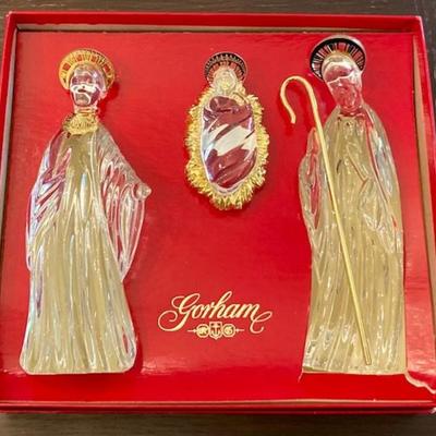 Gorham Crystal Nativity Figures In Box