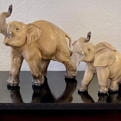 Two Vintage Elephant Scuptures By Guido Cacciapuoti