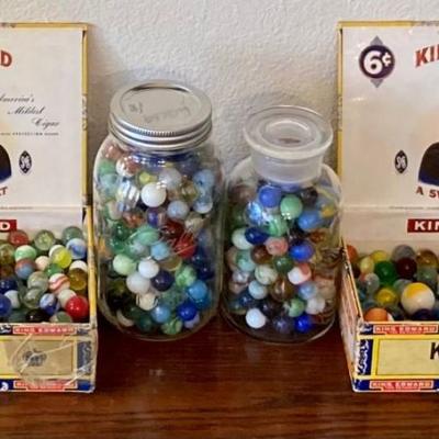 Large Collection Of Vintage Marbles