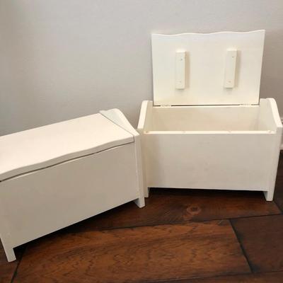 Two all wood Childs seat with storage.