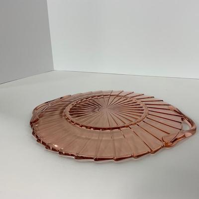 -205- GLASSWARE | Sierra Pinwheel Jeanette Glass Co. | Handled Tray