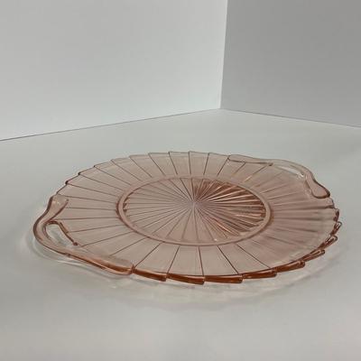 -205- GLASSWARE | Sierra Pinwheel Jeanette Glass Co. | Handled Tray