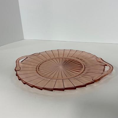 -205- GLASSWARE | Sierra Pinwheel Jeanette Glass Co. | Handled Tray