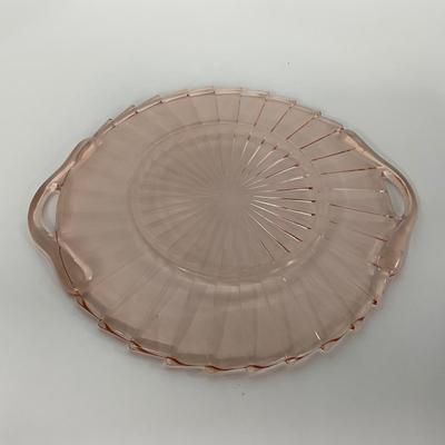 -205- GLASSWARE | Sierra Pinwheel Jeanette Glass Co. | Handled Tray